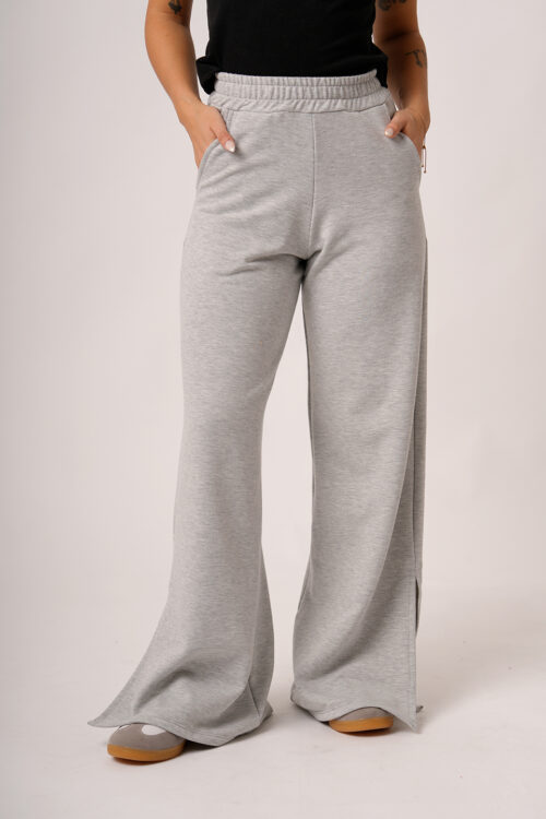Palazzo Wide Leg Rustico Frizado Con Tajo Maite