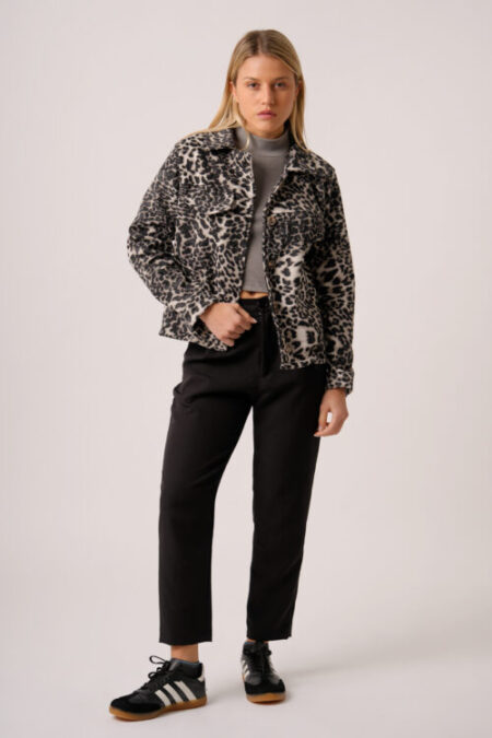 Saco Corto Paño Estampado Animal Print Drop - Imagen 4