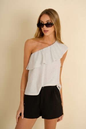 Top Lurex 1 Hombro Con Volado Liam
