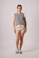 Musculosa Merlina Estampado Raya Mediana Mangas Poplin Ralo