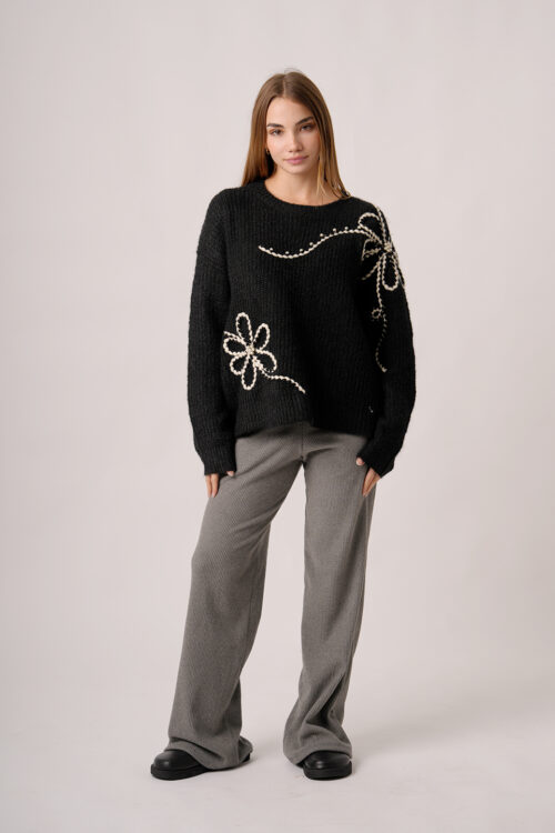 Sweater 2 Flores Con Perlas Nicole