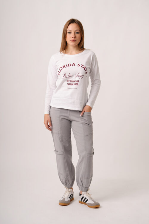 Remera Manga Larga Jersey Peinado Estampa Florida State Palm Bay