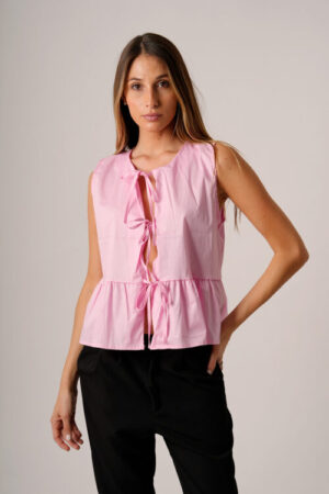 Top Poplin Para Atar Con Volado Abajo Eugenia