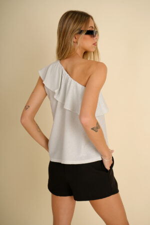 Top Lurex 1 Hombro Con Volado Liam