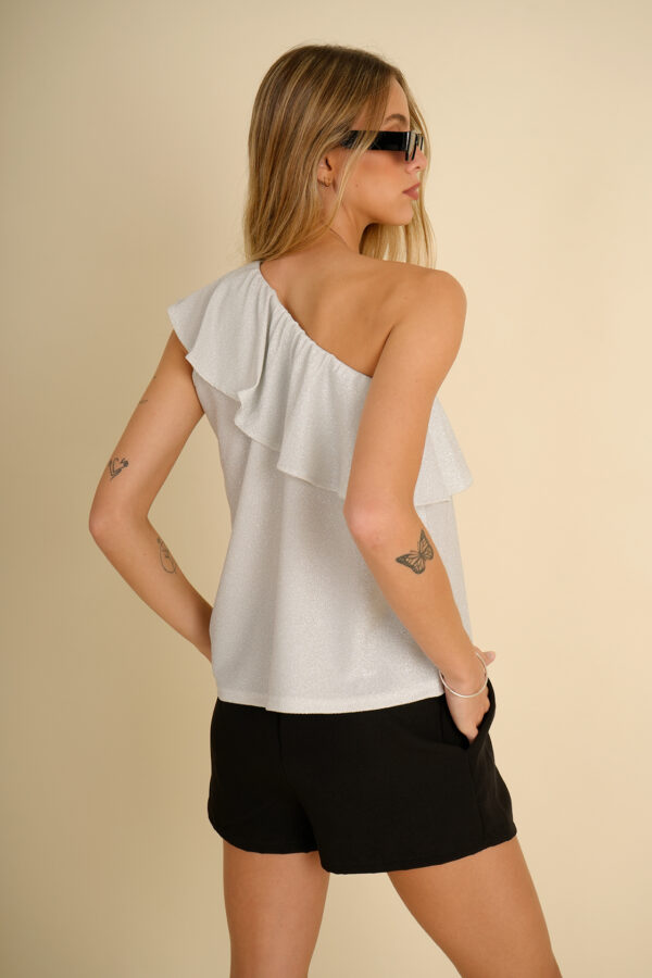 Top Lurex 1 Hombro Con Volado Liam - Imagen 3