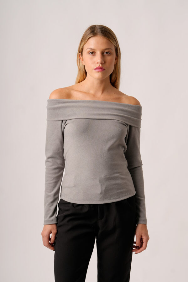 Remera Morley Ribb Belgica Manga Larga Cuello Volcado Ross