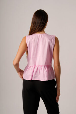 Top Poplin Para Atar Con Volado Abajo Eugenia