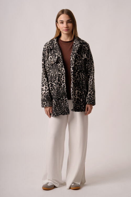Saco Mediano Paño Estampado Animal Print Clary