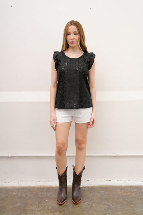 Musculosa Con Gota Broderie Punto Flor Mogan