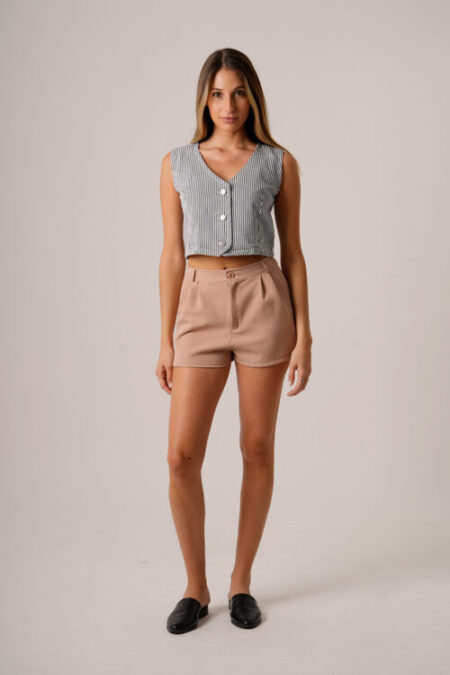 Chaleco Gabardina Rayada Rigida Con 3 Botones Trecca - Imagen 4