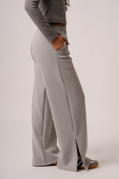 Palazzo Wide Leg Scuba Con Tajo Vero