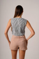 Chaleco Gabardina Rayada Rigida Con 3 Botones Trecca