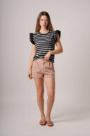 Musculosa Merlina Estampado Raya Gruesa Mangas Poplin Vember
