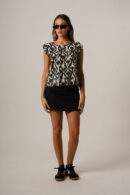 Musculosa Cey Premium Estampado Para Atar Atras Manga Volado Addy