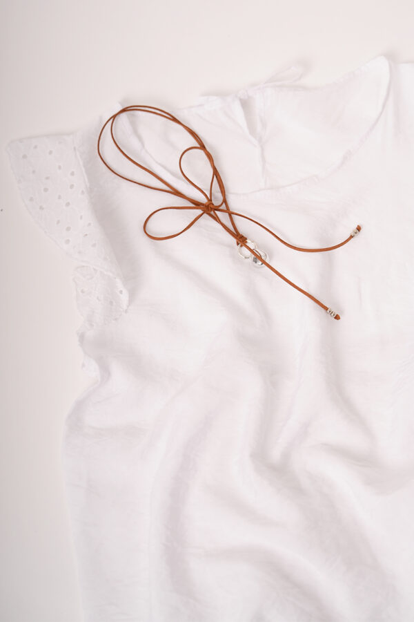 Musculosa Cey Premium Manga Broderie Para Atar Atras Cliff