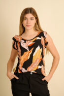 Musculosa Lino Estampado Con Gota Carmela