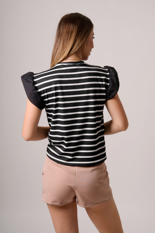 Musculosa Merlina Estampado Raya Gruesa Mangas Poplin Vember