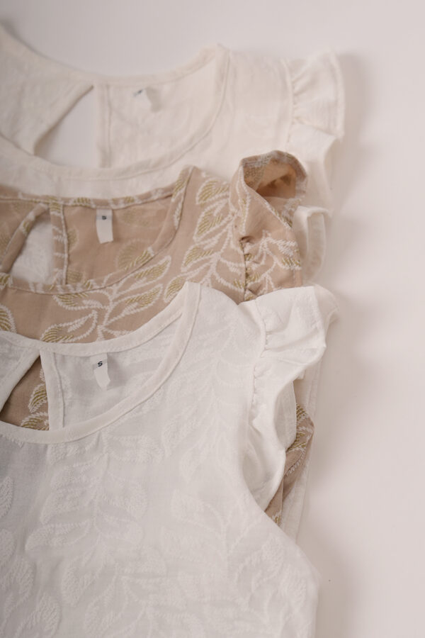Musculosa Gota Cey Broderie Puffing Hojas Verona