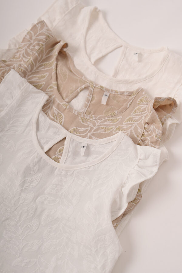Musculosa Gota Cey Broderie Puffing Hojas Verona