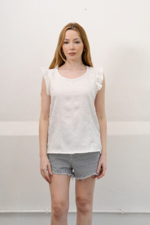 Musculosa Con Gota Tela Lino Twill Broderie Italy