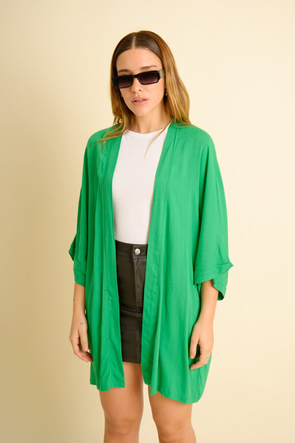 Kimono Lino Liso Anita - Rojo