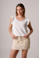 Musculosa Con Gota Broderie Algodon Flores Daiana
