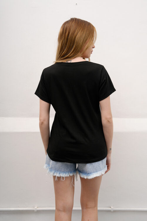 Remera Manga Corta Jersey Estampa Copa Con Moño Singer