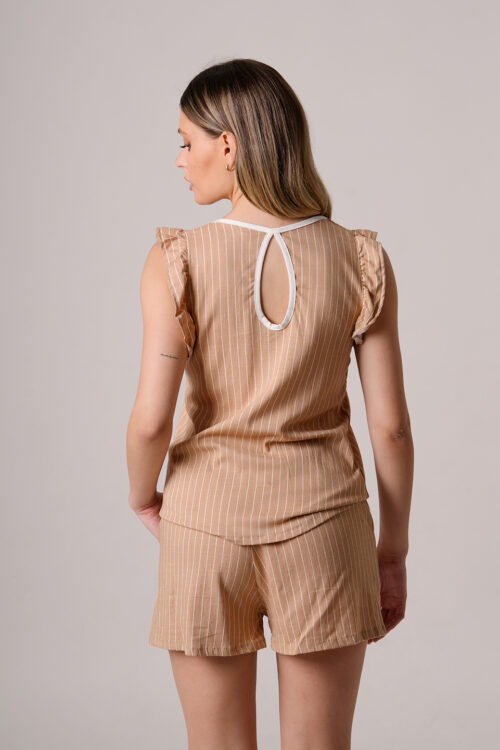 Musculosa Lino Con Gota Rayado Maly