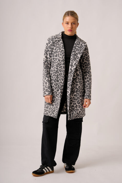 Saco Largo Paño Estampado Animal Print Fiore