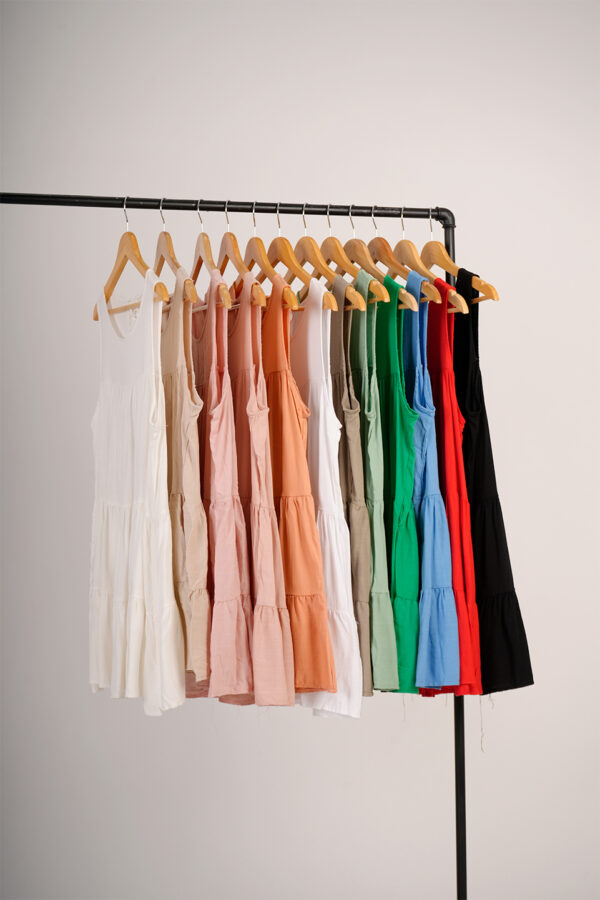 Vestido Lino 3 Volados Para Atar Atras Ragan