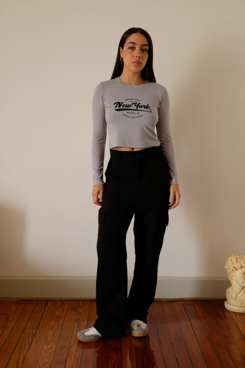 Remera Ribb Manga Larga Estampa Since 1989 New York Superior