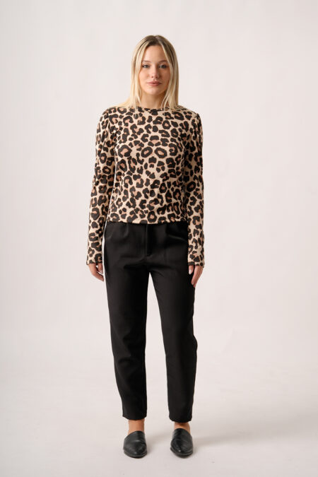 Buzo Manga Princesa Con Moño Atras Merlina Estampada Animal Print Sofia - Imagen 4