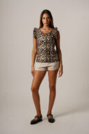 Musculosa Con Gota Manga Volado Cey Premium Estampado Dravo