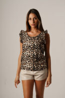 Musculosa Con Gota Manga Volado Cey Premium Estampado Dravo