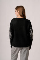 Sweater Cuello V Lentejuelas En Las Mangas Rebecca