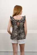 Musculosa Cey Premium Estampado Para Atar Atras Manga Volado Rufus