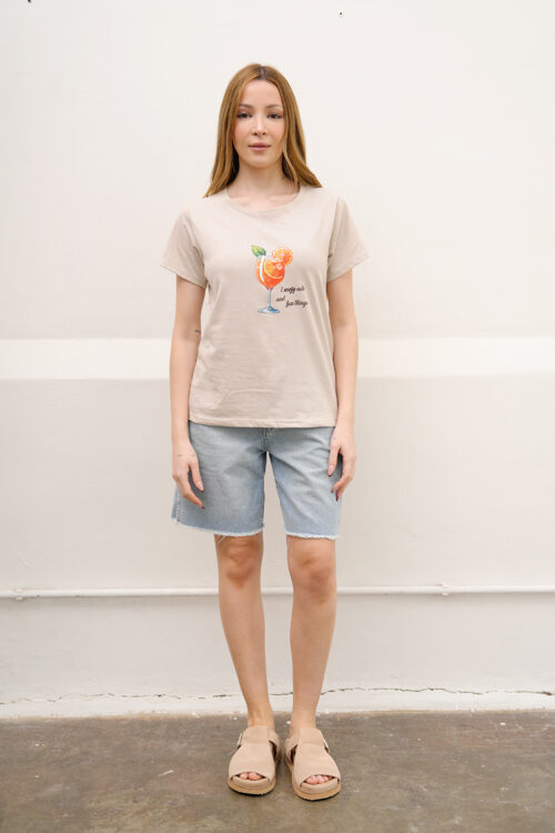 Remera Manga Corta Jersey Estampa Copa Naranja Fun Things