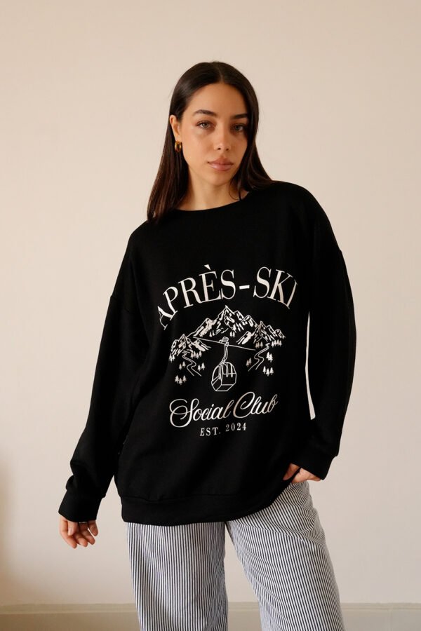 Maxibuzo Rustico Frizado Cuello Redondo Estampa "APRES SKI"