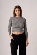 Remera Manga Larga Cuello Redondo Lanilla Ribb Rayado Gadel