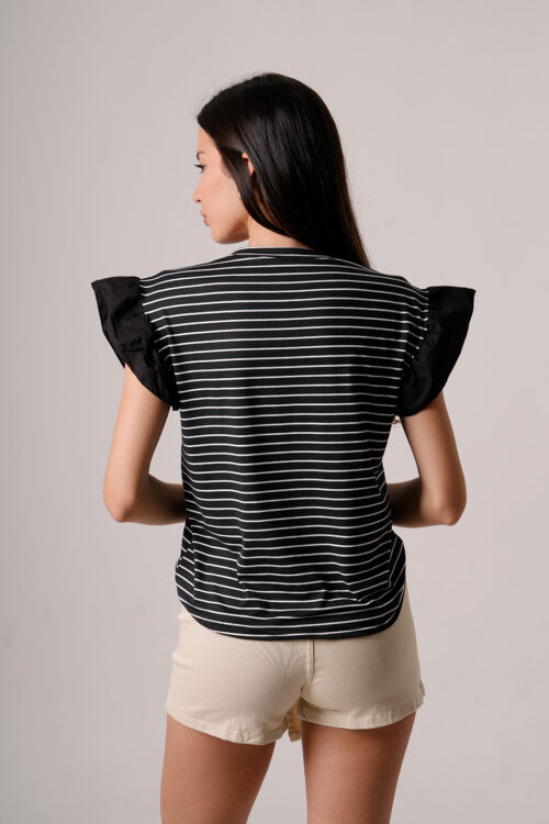 Musculosa Modal Rayado Mediano Mangas Poplin Orbi