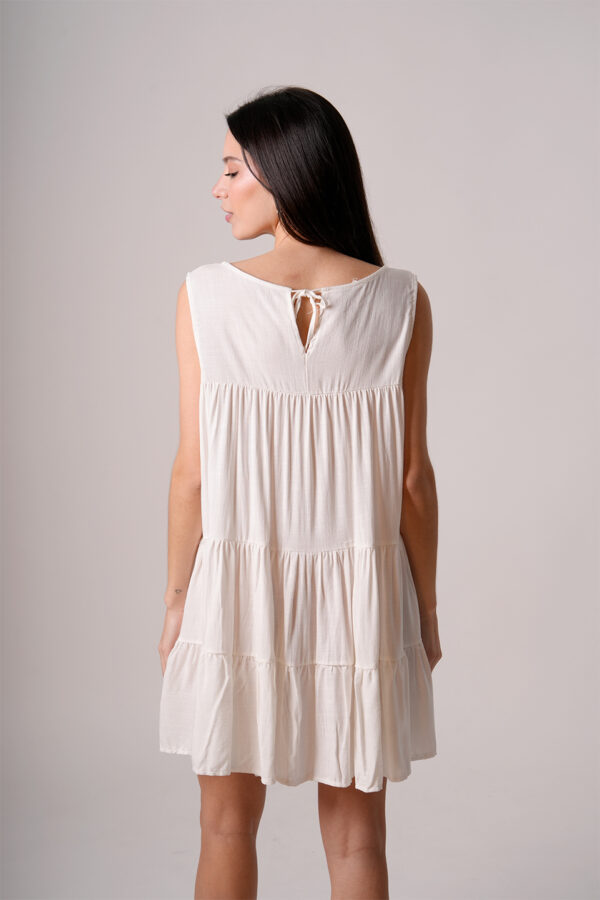 Vestido Lino 3 Volados Para Atar Atras Ragan