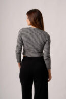 Remera Manga Larga Cuello Redondo Lanilla Ribb Rayado Gadel