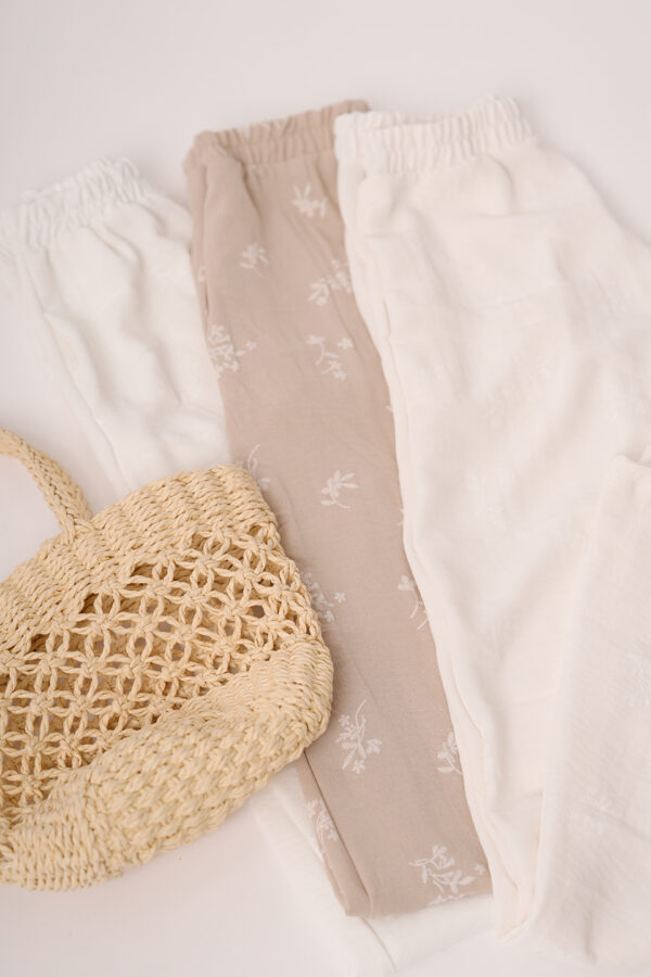 Palazzo Cey Broderie Puffing Estampado Ramitas Maiza