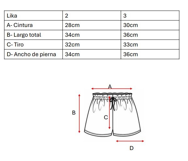 Short Cey Broderie Puffing Hojas Lika