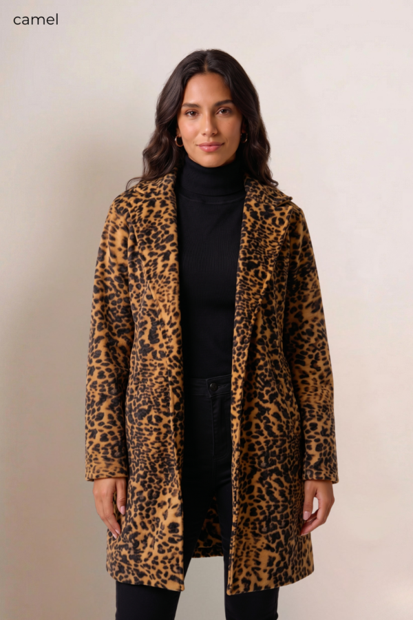Saco Largo Paño Estampado Animal Print "MARIEL"