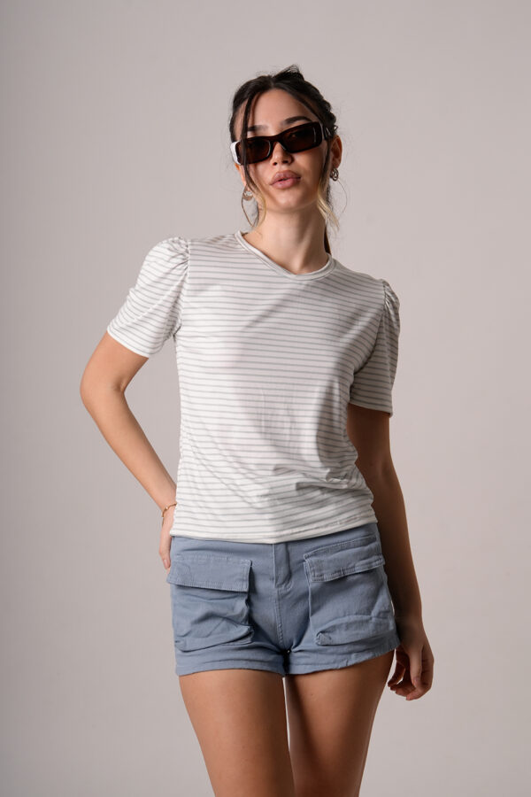 Remera Manga Corta Modal Rayado Poppy