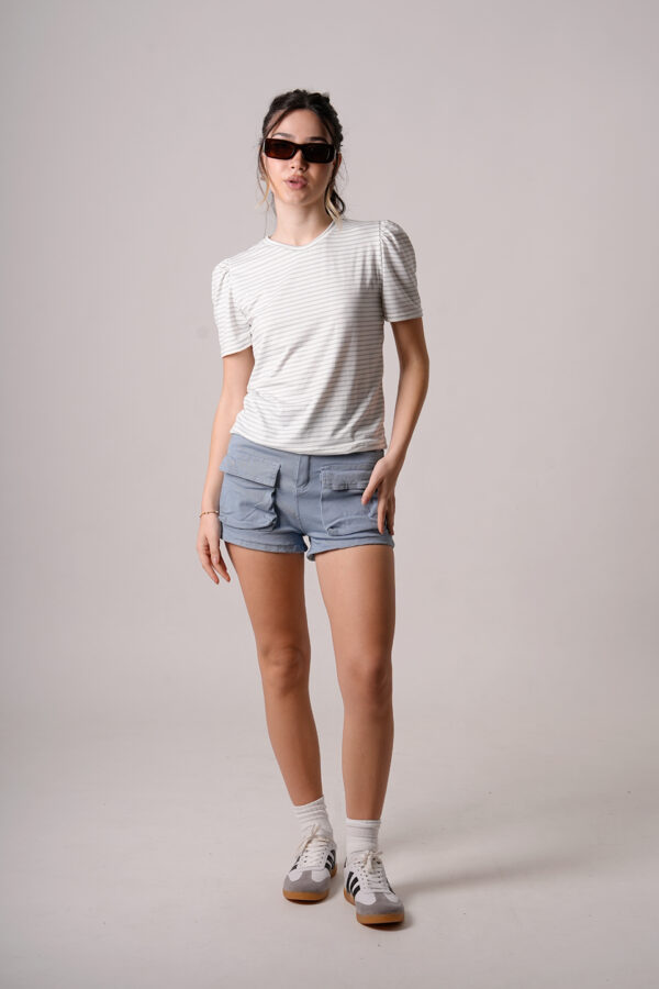 Remera Manga Corta Modal Rayado Poppy