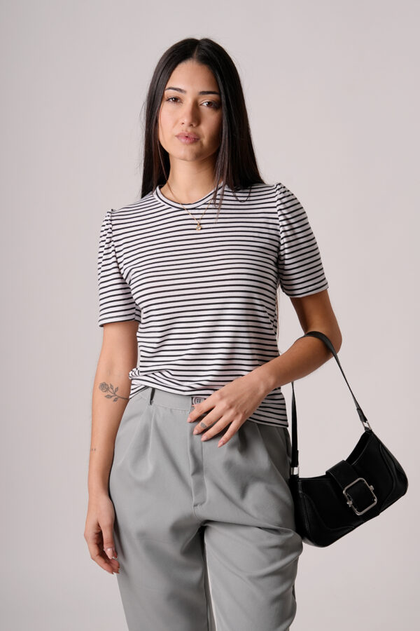 Remera Manga Corta Modal Rayado Fino Ray