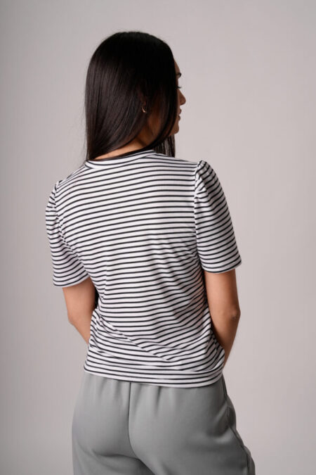 Remera Manga Corta Modal Rayado Fino Ray - Imagen 3