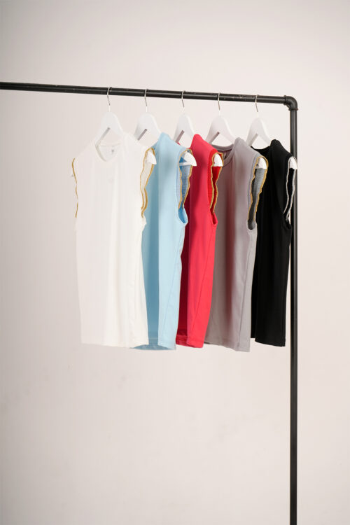 Musculosa Liso Ribb Con Volado Lurex Denise